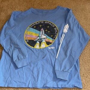 Kids Blue Long Sleeve NASA Shirt - Size Medium